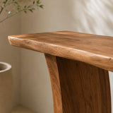 Natural Solid Wood Console Table with Curved Pedestals – Scandinavian - Arboriswood - 4