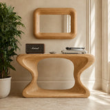 Natural Solid Wood Console Table with Curved Sculptural Form – Japandi - Arboriswood - 10