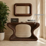 Natural Solid Wood Console Table with Curved Sculptural Form – Japandi - Arboriswood - 5