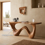 Natural Solid Wood Console Table with Flowing Wave Base – Wabi Sabi - Arboriswood - 5