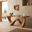 Natural Solid Wood Console Table with Flowing Wave Base – Wabi Sabi - Arboriswood - 7