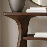 Natural Solid Wood Console Table with Open Display Shelves – Japandi - Arboriswood - 3