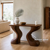 Natural Solid Wood Console Table with Sculptural Curved Legs – Wabi Sabi - Arboriswood - 5