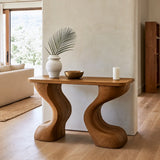 Natural Solid Wood Console Table with Sculptural Curved Legs – Wabi Sabi - Arboriswood - 9