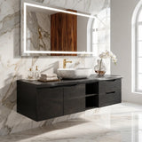 Natural Solid Wood Floating Bathroom Vanity with Drawer Storage – Rustic - Arboriswood - 8