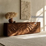 Natural Solid Wood Sideboard with Flowing Relief Doors – Wabi Sabi - Arboriswood - 5
