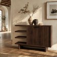 Natural Solid Wood Sideboard with Open Shelving and Cabinet Door – Japandi - Arboriswood - 7