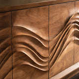 Natural Solid Wood Sideboard with Sculptural Wave Doors – Scandinavian - Arboriswood - 3