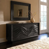 Natural Solid Wood Sideboard with Sculptural Wave Doors – Scandinavian - Arboriswood - 8