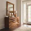 Natural Solid Wood Sideboard with Wave-Carved Cabinet Doors – Minimalist - Arboriswood - 7