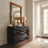 Natural Solid Wood Sideboard with Wave-Carved Cabinet Doors – Minimalist - Arboriswood - 8