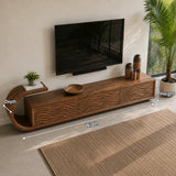 Natural Solid Wood TV Stand with Sculptural Wave Relief Doors – Japandi - Arboriswood - 5