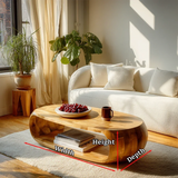 Natural Wood Coffee Table with Open Shelf – Modern Center Table for Easy Access Storage - Arboriswood - 10