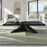 Natural Wood Coffee Table with Thick Slab Top on Carved Root-Flared Pedestal - Arboriswood - 10