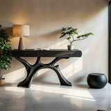 Natural Wood Console Table with Drawers and Sculptural Base for Decor Styling - Arboriswood - 8