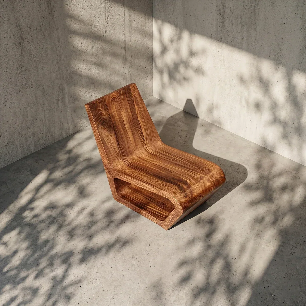 Natural Wood Lounge Chair with Sculptural Form and Low Profile Seating Design - Arboriswood - 4