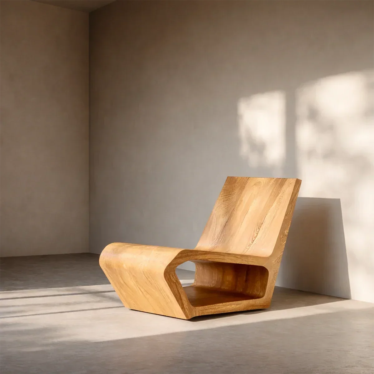 Natural Wood Lounge Chair with Sculptural Form and Low Profile Seating Design - Arboriswood - 6