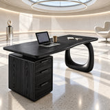 With generous surface space, this desk supports laptop work and organized storage