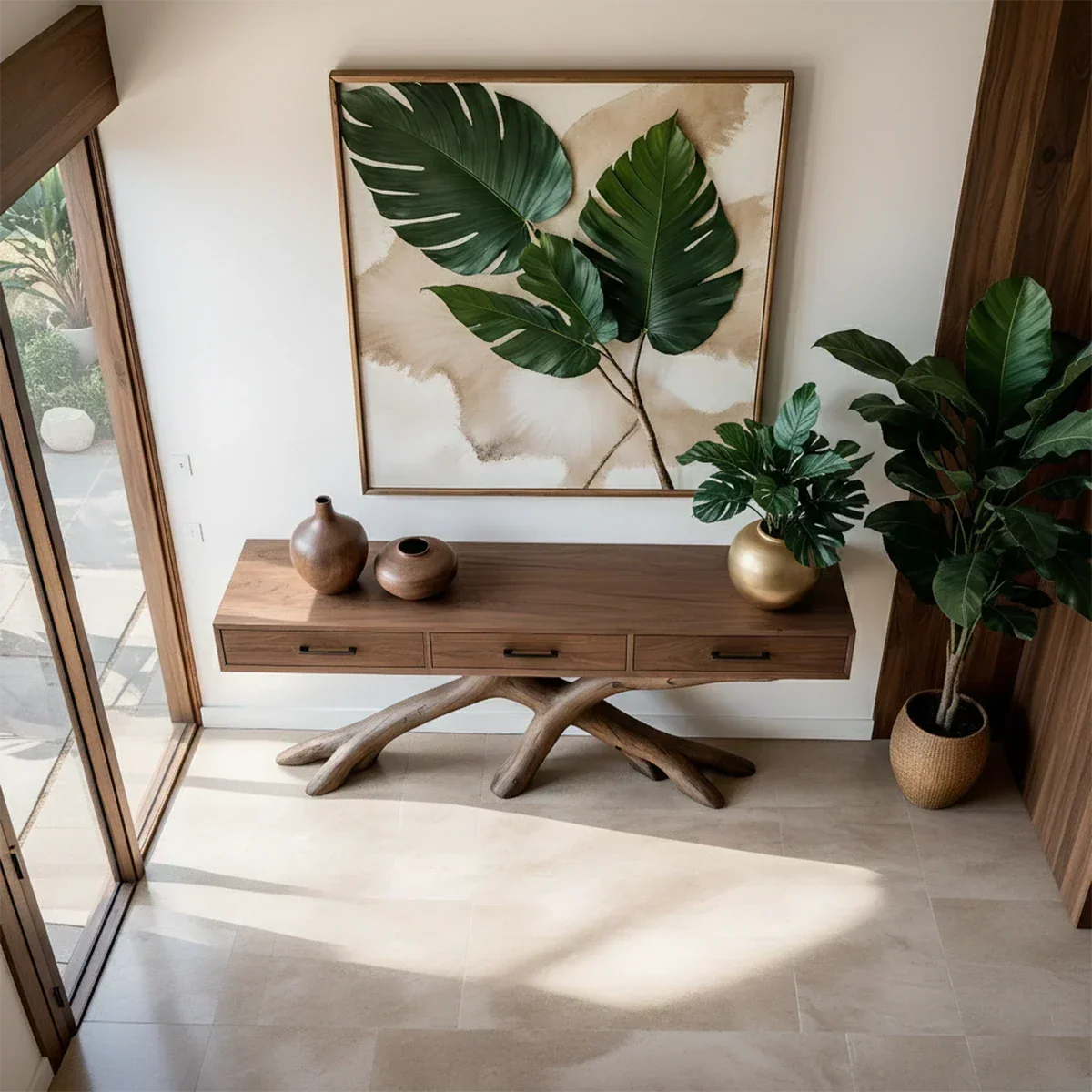 Organic Branch Base Console Table in Natural Solid Wood for Entryway - Arboriswood - 6