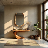 Organic Curve Bathroom Vanity Natural Solid Wood Sculptural Base - Arboriswood - 11