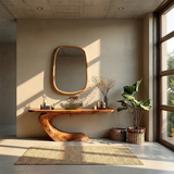 Organic Curve Bathroom Vanity Natural Solid Wood Sculptural Base - Arboriswood - 2