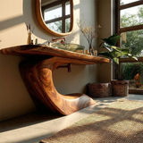 Organic Curve Bathroom Vanity Natural Solid Wood Sculptural Base - Arboriswood - 4