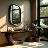 Organic Curve Bathroom Vanity Natural Solid Wood Sculptural Base - Arboriswood - 6
