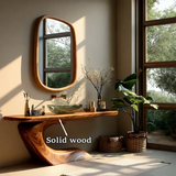 Organic Curve Bathroom Vanity Natural Solid Wood Sculptural Base - Arboriswood - 9