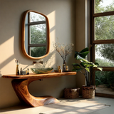 Organic Curve Bathroom Vanity Natural Solid Wood Sculptural Base - Arboriswood