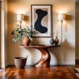 Organic Curve Console Table in Natural Solid Wood for Entryway - ArborisWood - 12