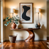 Organic Curve Console Table in Natural Solid Wood for Entryway - ArborisWood - 13