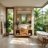 Organic Curved Natural Solid Wood Floating Bathroom Vanity With Storage Drawers - Arboriswood - 14