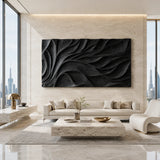 Decorative wall sculpture with deep carved contours adds character to refined interiors