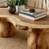 Organic Form Coffee Table – Solid Wood Sculpted Center Table for Home - Arboriswood - 3