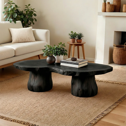 Organic Form Coffee Table – Solid Wood Sculpted Center Table for Home - ArborisWood - 7