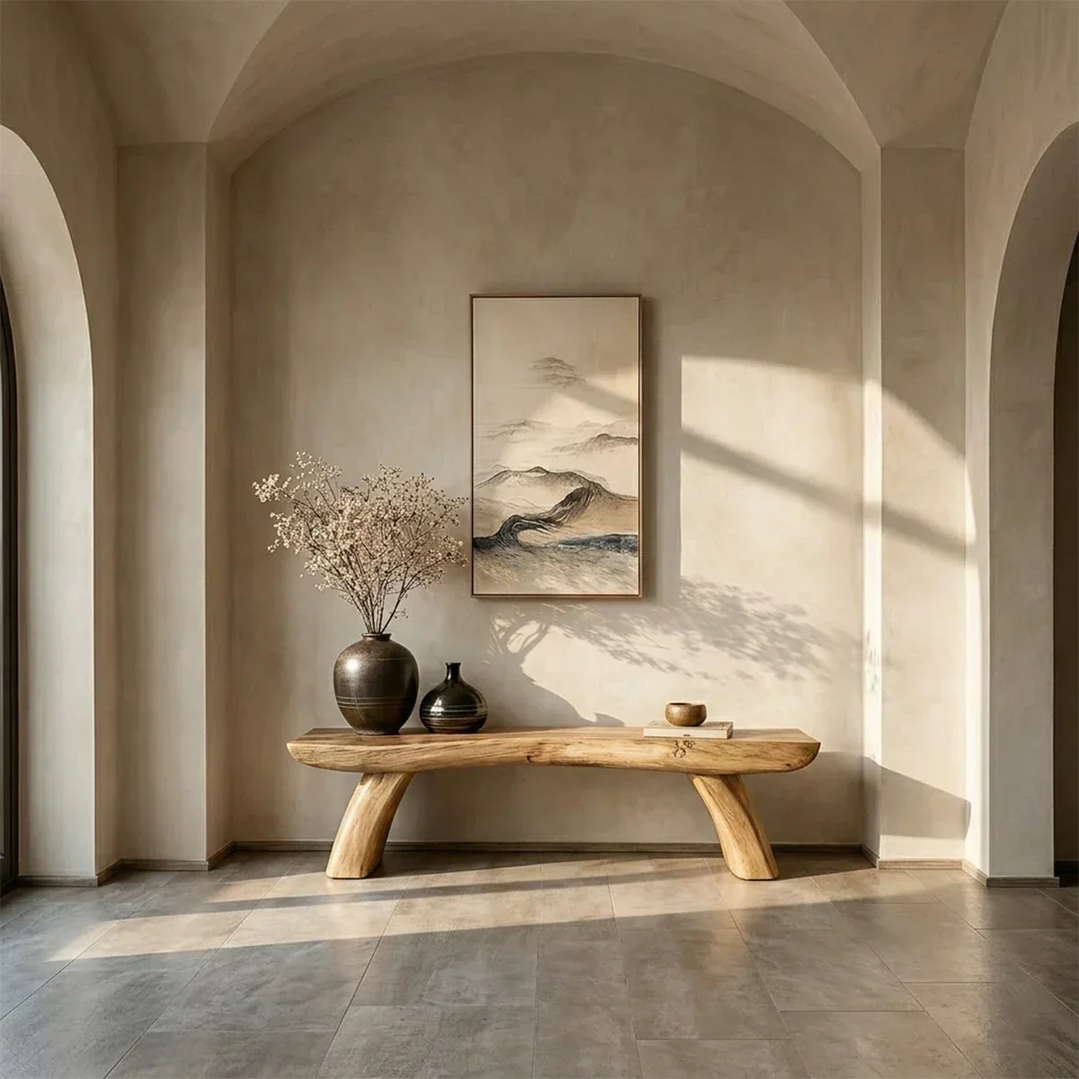 Organic Live Edge Solid Wood Bench with Sculptural Angled Legs - Arboriswood - 2
