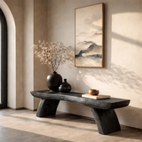 Organic Live Edge Solid Wood Bench with Sculptural Angled Legs - Arboriswood - 8