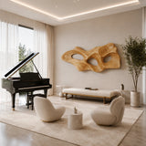 Sculptural wall panel with rounded voids brings movement to contemporary home spaces