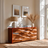 Organic Relief Sideboard Cabinet in Natural Solid Wood for Modern Homes - ArborisWood - 10