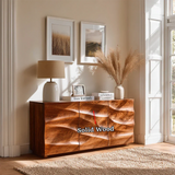 Organic Relief Sideboard Cabinet in Natural Solid Wood for Modern Homes - ArborisWood - 9