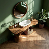 Organic Sculpted Bathroom Vanity Natural Solid Wood Open Base - Arboriswood - 6