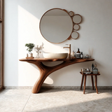 Organic Sculptural Bathroom Vanity Natural Solid Wood Curved Base - Arboriswood - 12