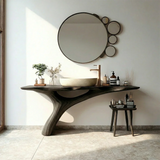Organic Sculptural Bathroom Vanity Natural Solid Wood Curved Base - Arboriswood - 8