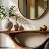 Organic Sculptural Console Table Natural Solid Wood Entryway Arch Base - Arboriswood - 4