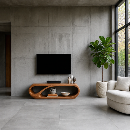 Organic Solid Wood TV Stand with Open Sculptural Storage for Modern Interiors - ArborisWood - 11