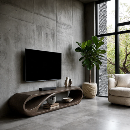 Organic Solid Wood TV Stand with Open Sculptural Storage for Modern Interiors - ArborisWood - 6