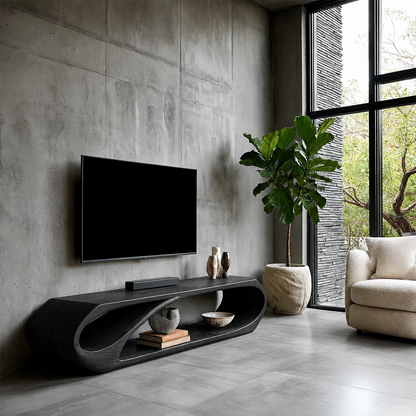 Organic Solid Wood TV Stand with Open Sculptural Storage for Modern Interiors - ArborisWood - 8