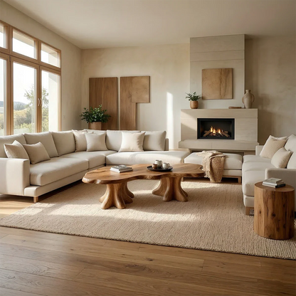 Organic Tree Form Coffee Table – Solid Wood Sculptural Living Room Table - ArborisWood - 2