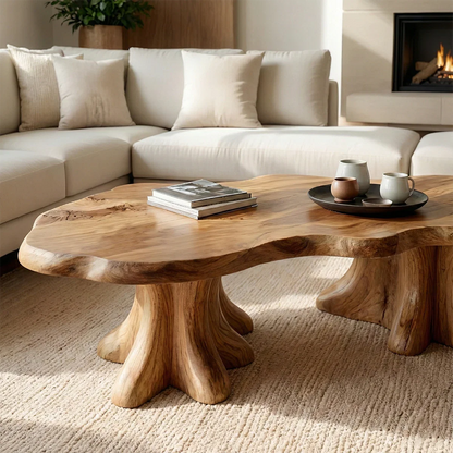 Organic Tree Form Coffee Table – Solid Wood Sculptural Living Room Table - ArborisWood - 3