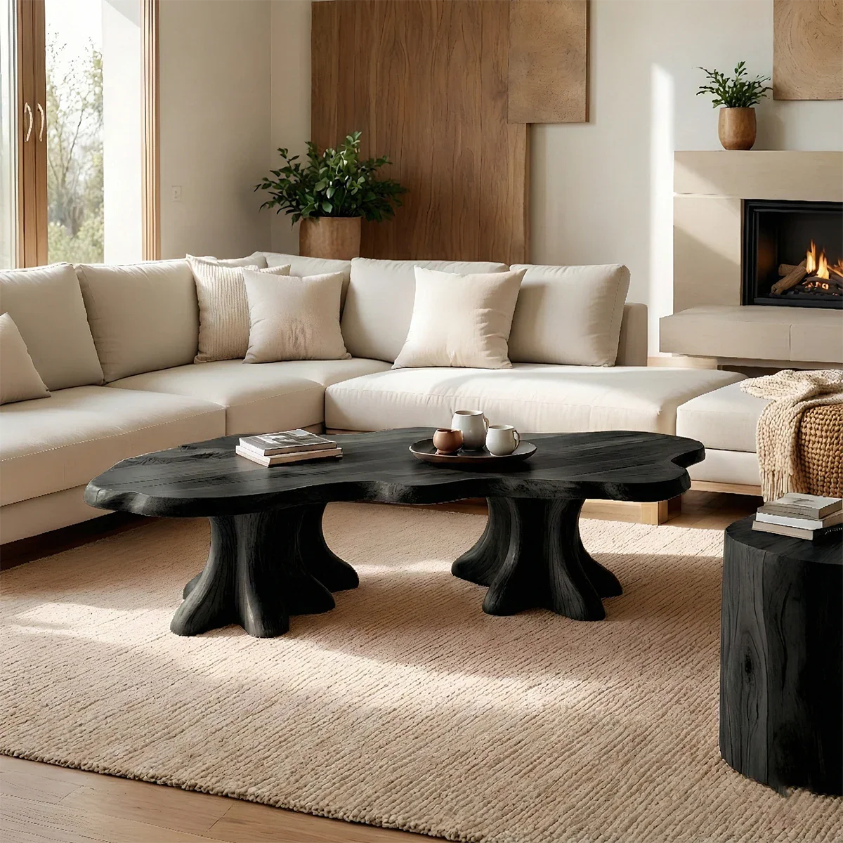 Organic Tree Form Coffee Table – Solid Wood Sculptural Living Room Table - ArborisWood - 7